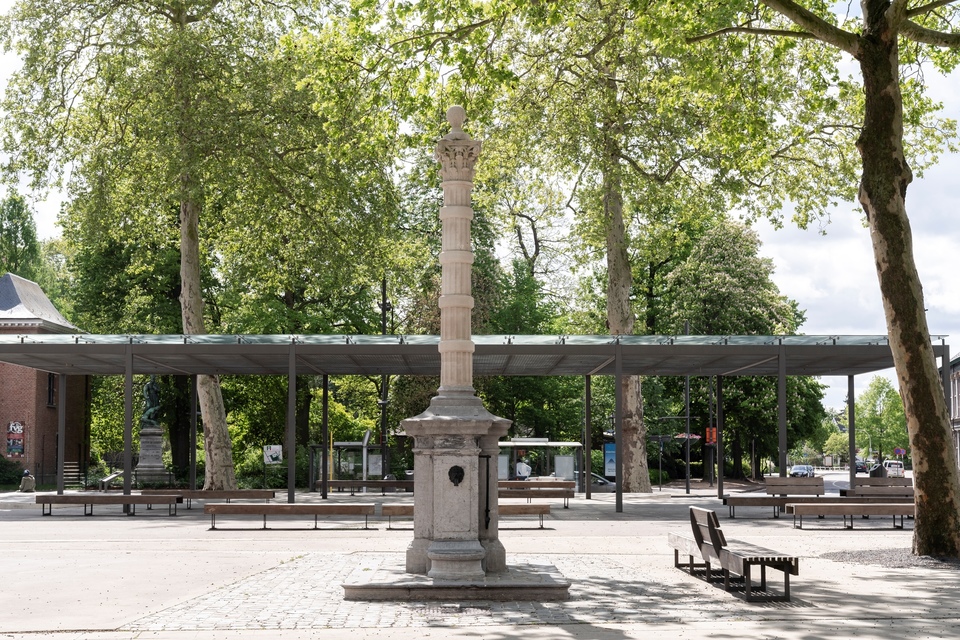 Beeld van het monument 'De Kaeck' op de Bist in Wilrijk